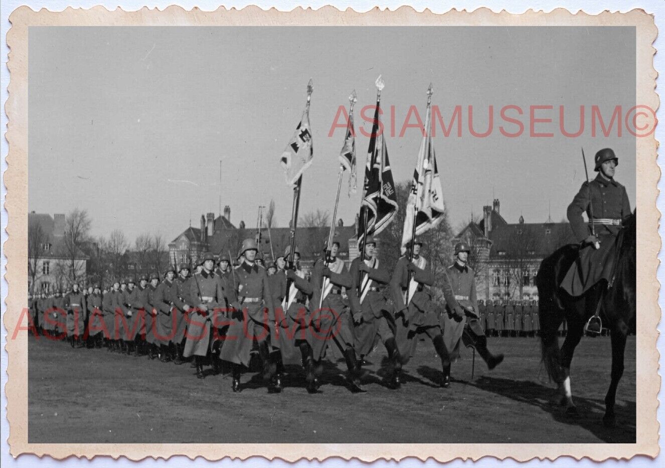 WWii D-DAY NORMANDY EUROPE ARMY SOLDIER General Marching Horse Photo A007