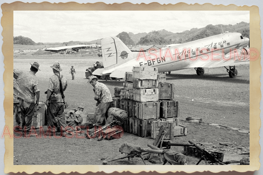 40s WW2 Vietnam INDOCHINA WAR FRENCH MILITARY BASE AIRPLANE Vintage Photo 27443