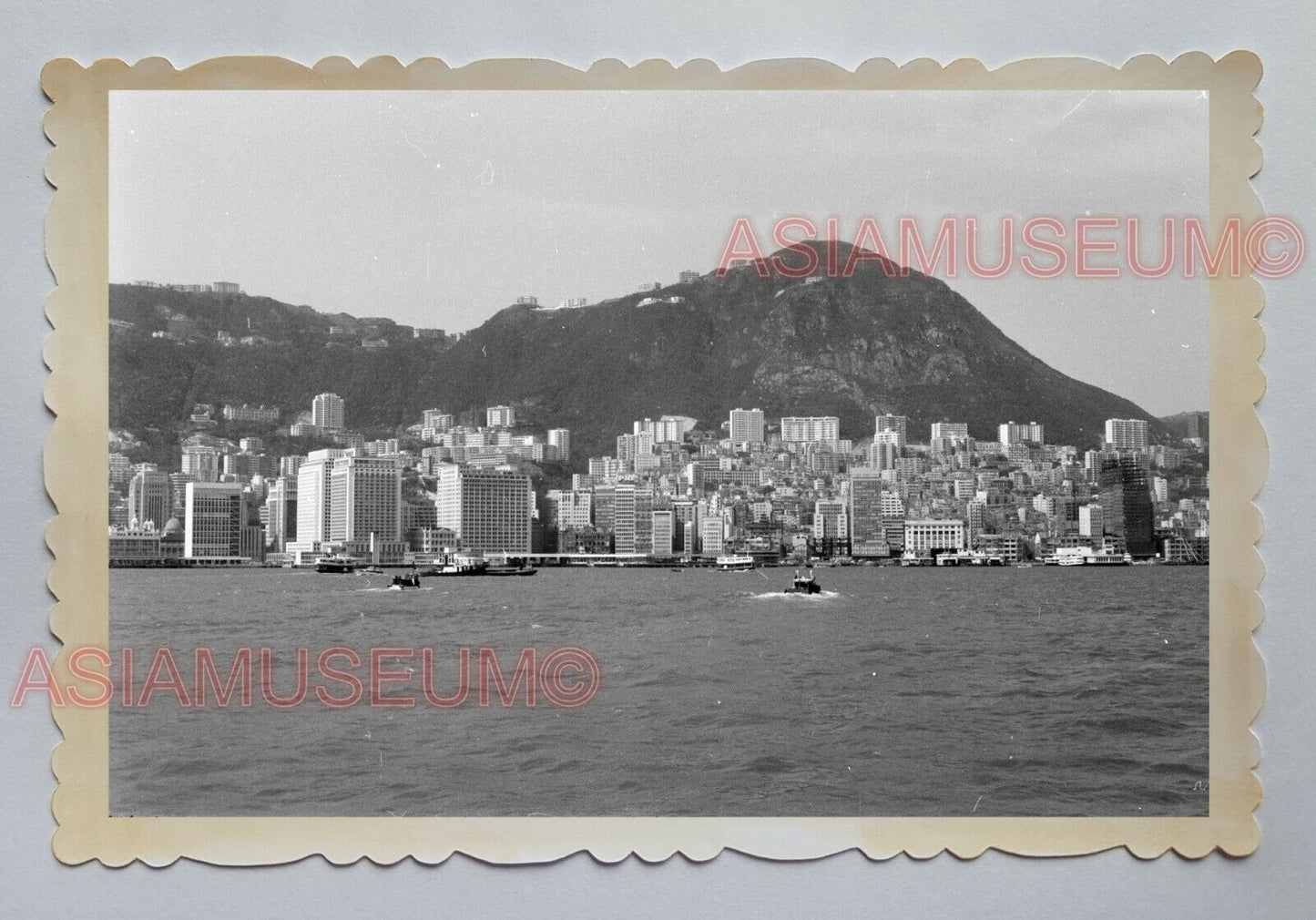 VICTORIA HARBOR START FERRY TERMINAL PEAK  HONG KONG VINTAGE Photo 23015 香港旧照片