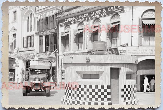 WW2 Street Scene Pillbox Bunker Truck Lorry  Vintage B&W Singapore Photo 17712