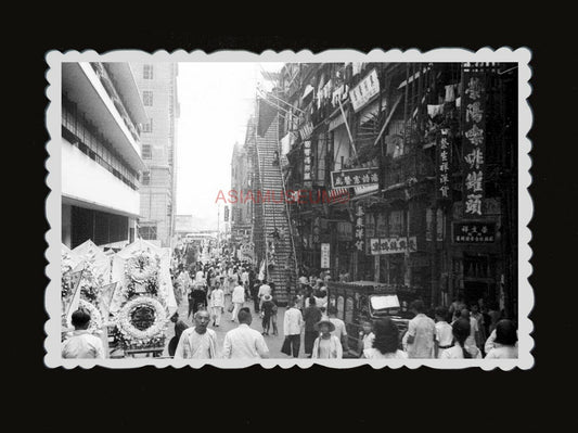 40s Street Car Truck Flower Women Funeral Parlor ad Vintage Hong Kong Photo #772