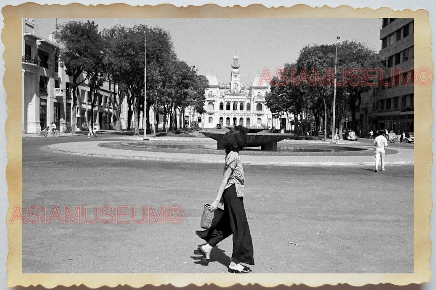 50s Vietnam War Saigon Ho Chi Minh City Hall Building Street Vintage Photo #480