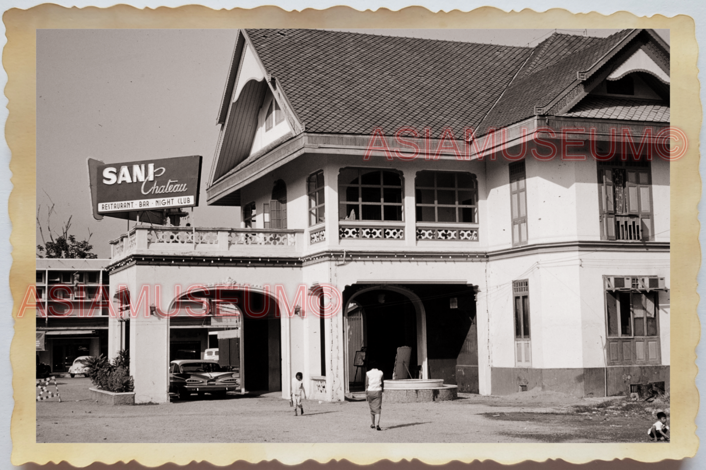 50s THAILAND BANGKOK STREET SCENE Sani Chateau Night Club VINTAGE Photo #36886