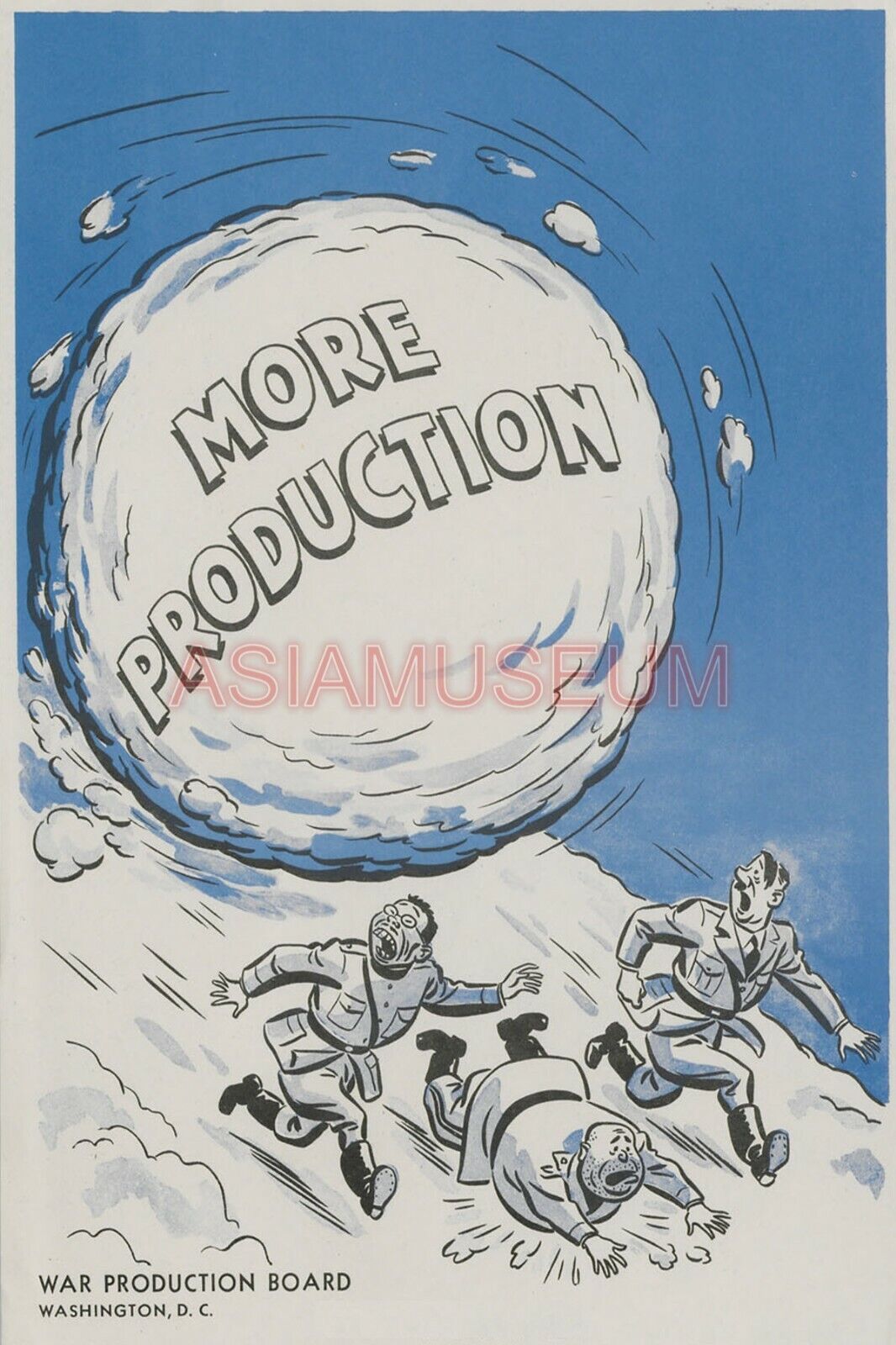 1943 WWii TOJO COMIC CARICATURE FUNNY SNOWBALL WAR CARTOON PROPAGANDA Postcard