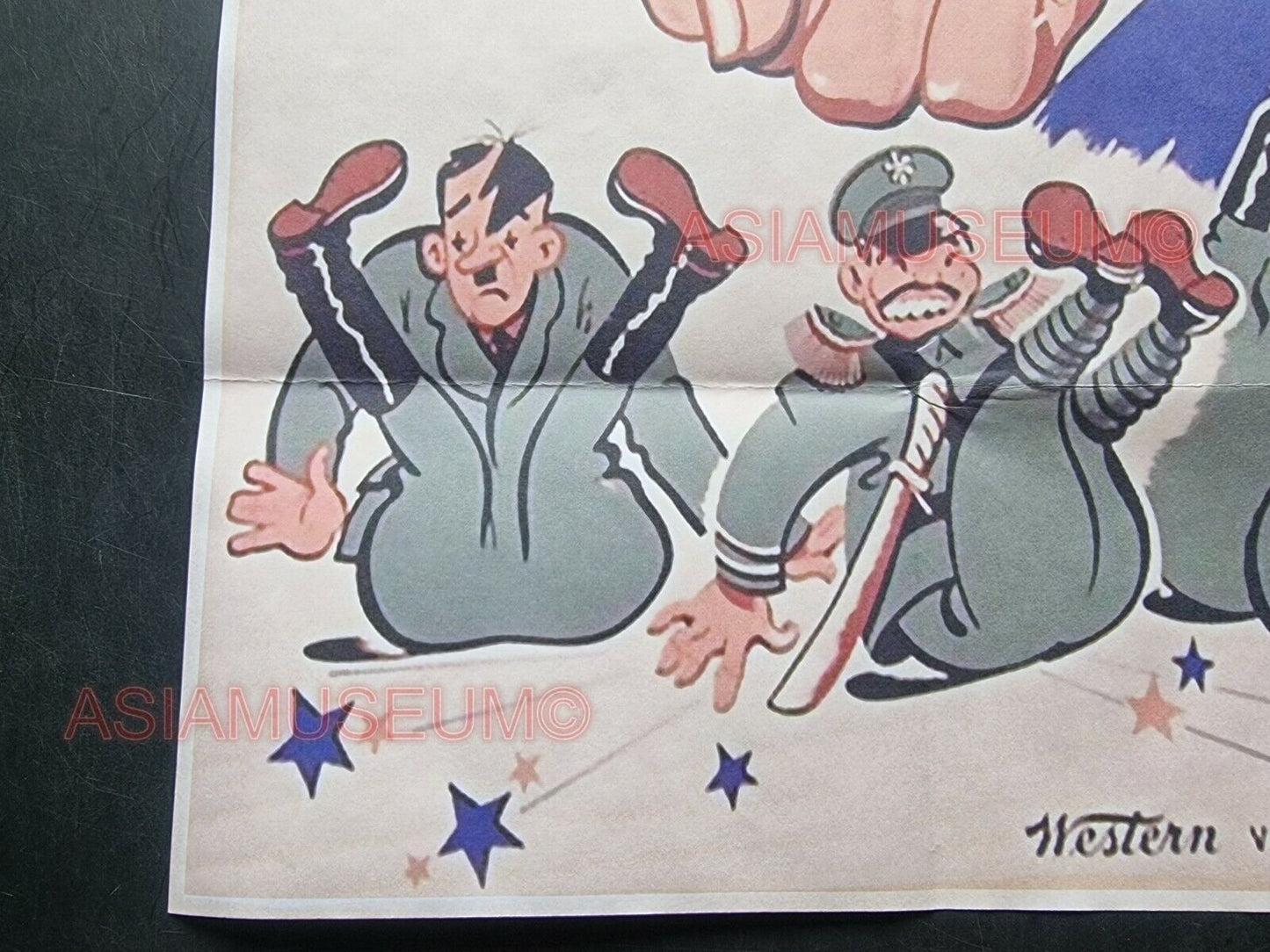 1941 WW2 USA AMERICA PRODUCTION CRUSH SOLDIER JAPAN ARMY PUNCH PROPAGANDA POSTER