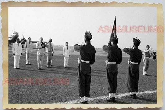 50s Vietnam SAIGON FRENCH Governor Airfield Plane Army March Vintage Photo #1461