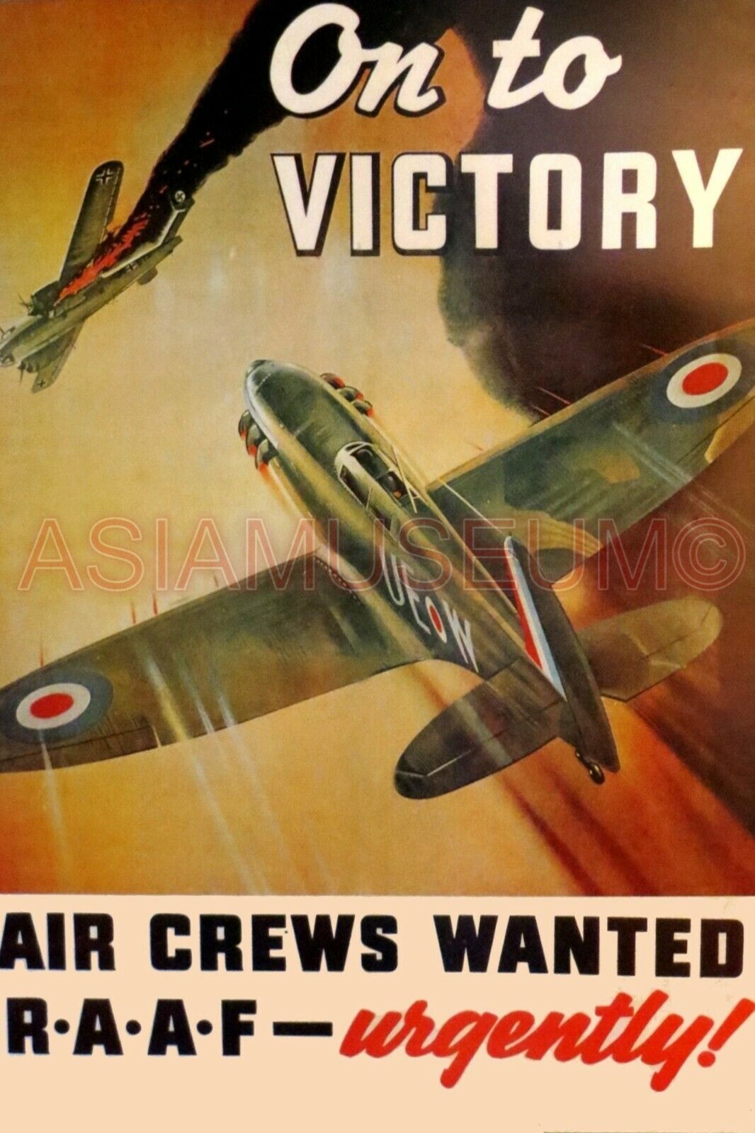 1941 WW2 USA AMERICA BRITAIN RAAF AIRCRAFT AIR FORCE PLANE PROPAGANDA Postcard