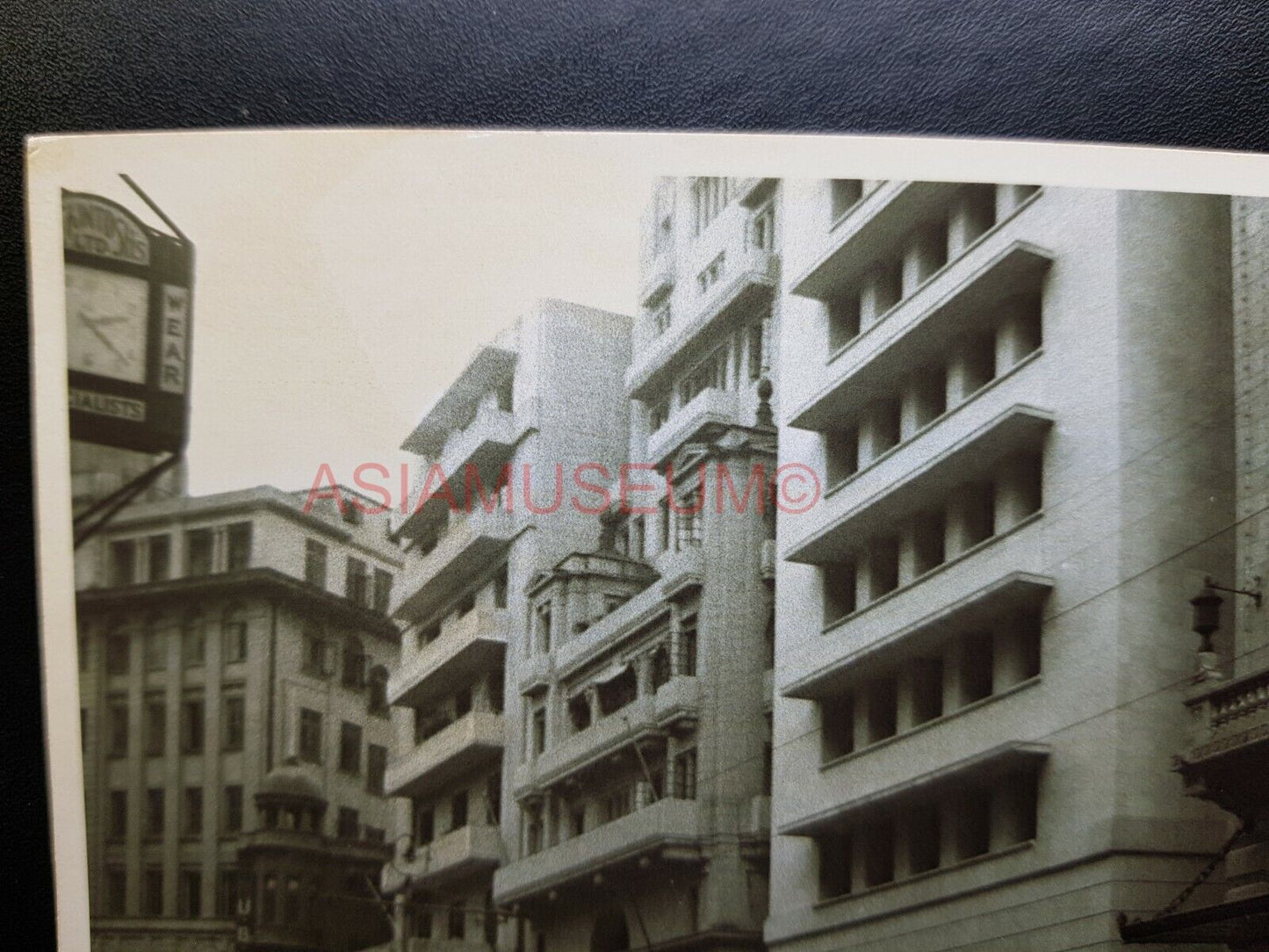 Central Double Decker Bus Rickshaw Des Voeux Hong Kong Photo Postcard RPPC 1673