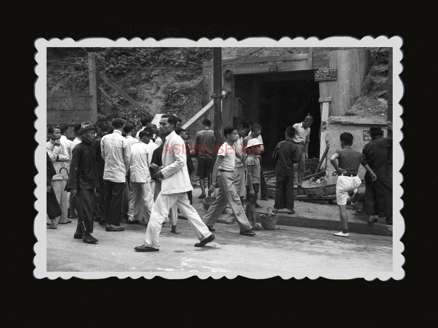 1940s Japanese Bomb Air Raid Shelter Tunnel Bunker Vintage Hong Kong Photo #760