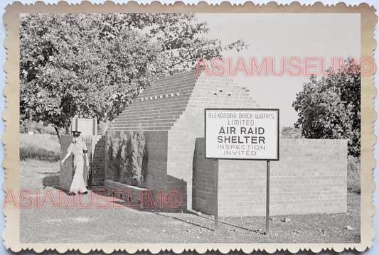 40s British Army Air Raid Shelter Army Soldier Vintage B&W Singapore Photo 17654