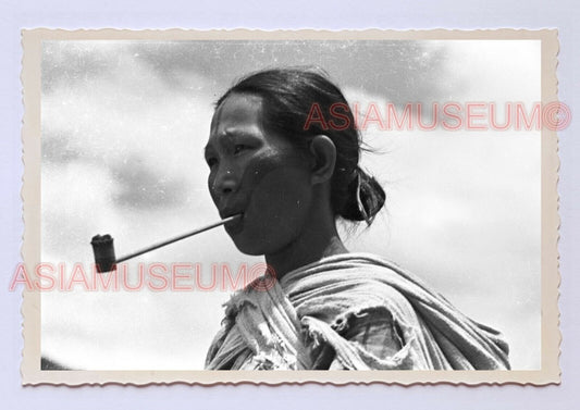 Women Alishan Native Tribe Tattoo Smoking Pipe Vintage Taiwan Photo 台湾旧照片 #3756