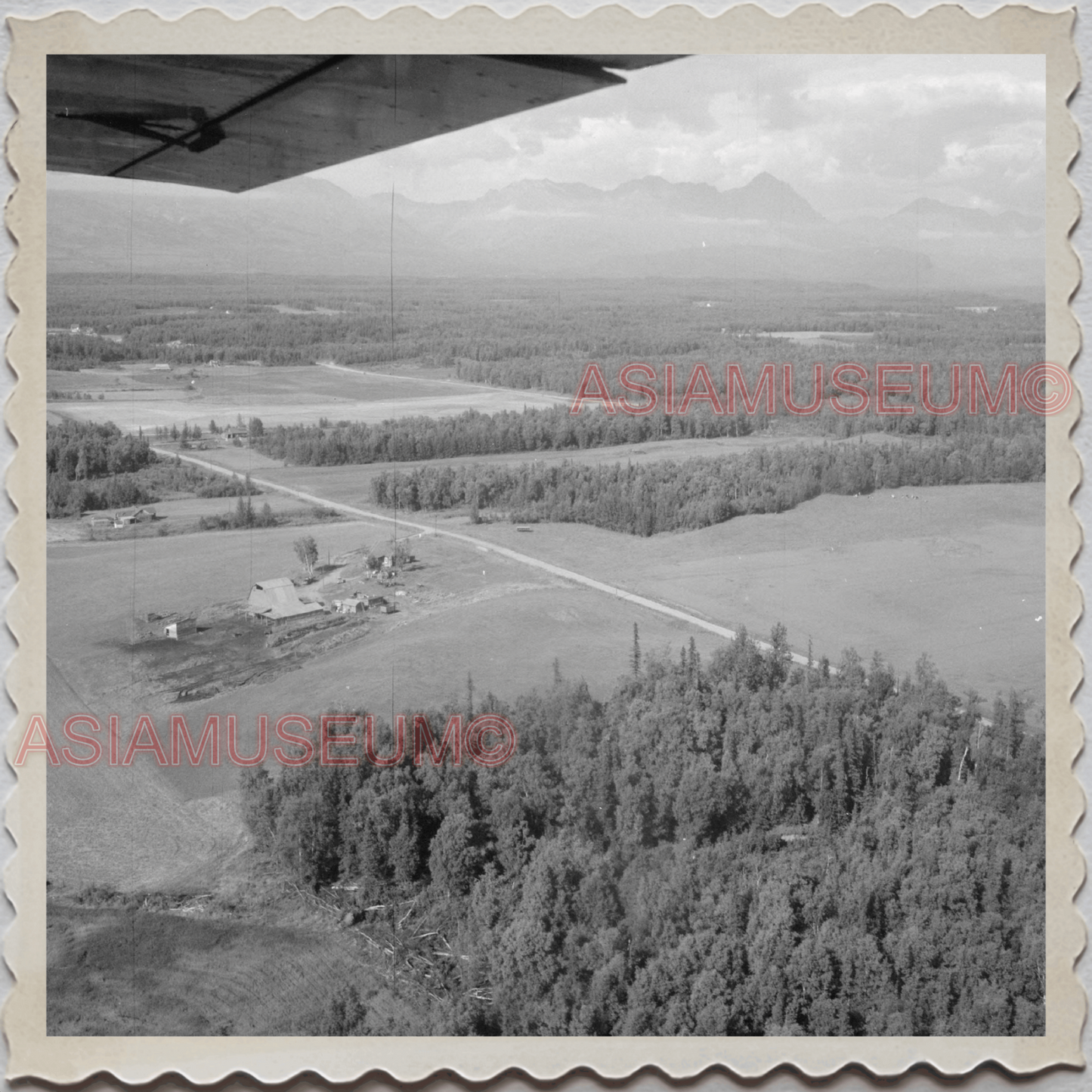 50s PALMER CITY Matanuska-Susitna ALASKA AERIAL VIEW  VINTAGE USA Photo 10042