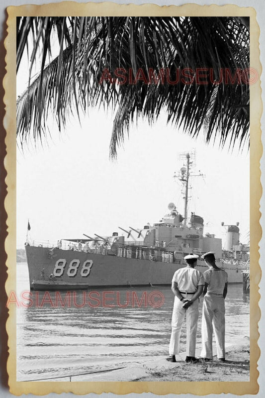 40s Vietnam War SAIGON FRENCH NAVY SAILOR WARSHIP BATTLESHIP Vintage Photo 1290