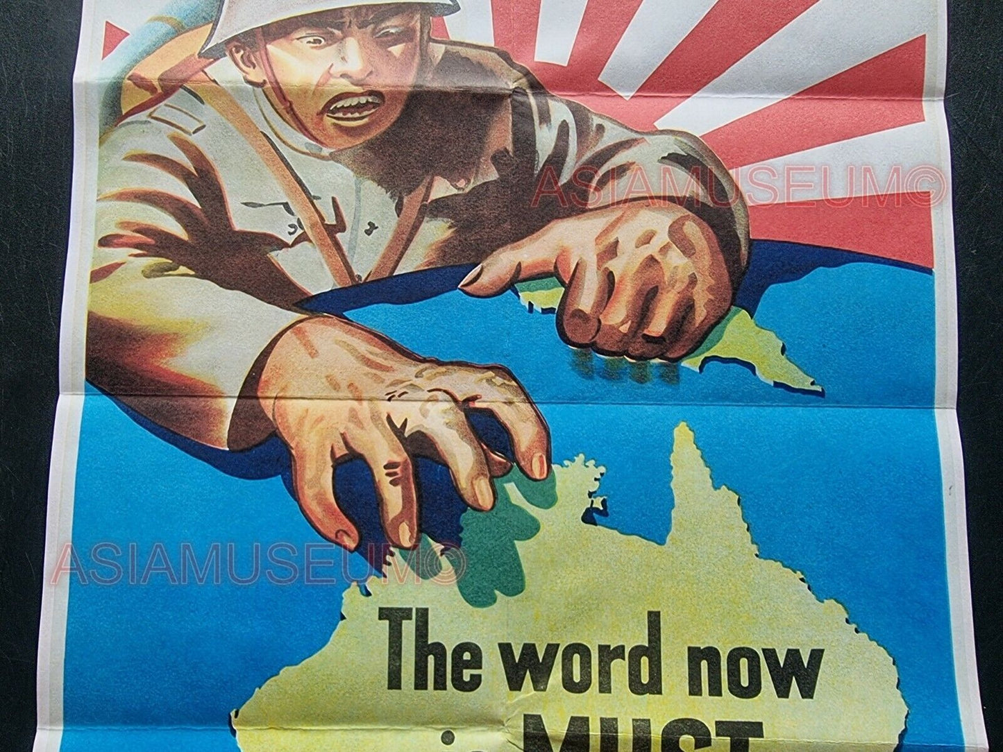 1944 WW2 USA AMERICA AUSTRALIA PACIFIC JAPAN WAR MAP ARMY ASIA PROPAGANDA POSTER