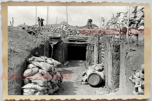 40s WW2 Vietnam MILITARY BASE TUNNEL TRENCHES BUNKER WAR OLD Vintage Photo 30318