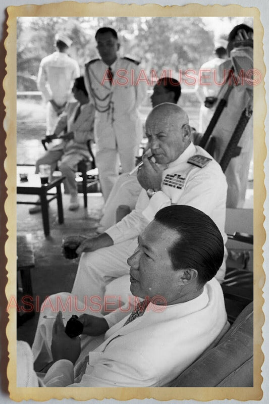 50s Vietnam SAIGON GENERAL NAVY ADMIRAL BAO DAI FRANCE WARSHIP Vintage Photo 941