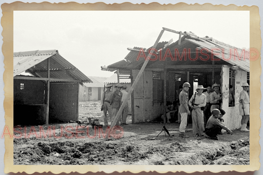 40s WW2 Vietnam FRENCH SOLDIER ARMY GUARD HOUSE BASE CAMP ii Vintage Photo 27738