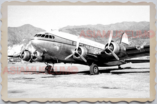 40's MACAU MACAO PORTUGUESE COLONY AIRPLANE AIRPORT Vintage Photo 澳门旧照片 27278