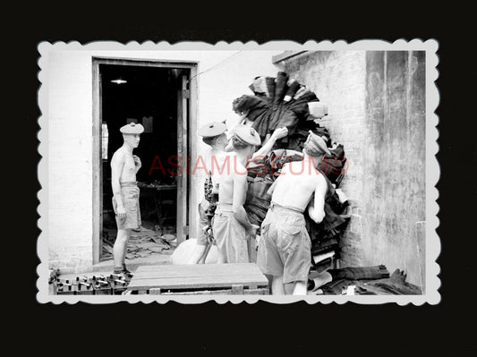 1950s British Colonial Army War Bunker Soldier  Vintage Hong Kong Photo  #1414