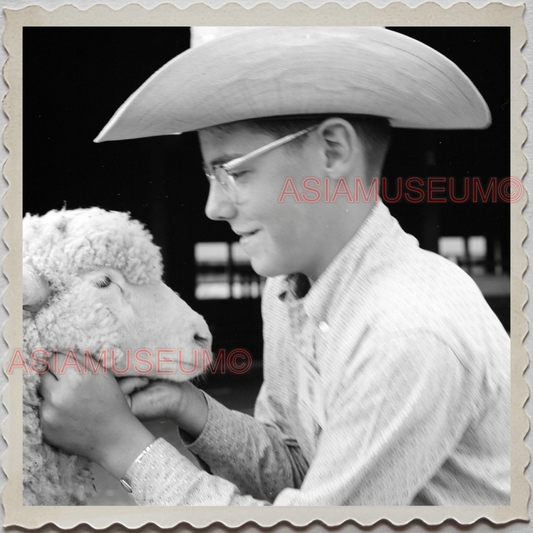 50s BILLINGS MONTANA FAIR YELLOWSTONE RIVER COWBOY SHEEP VINTAGE USA Photo 9560