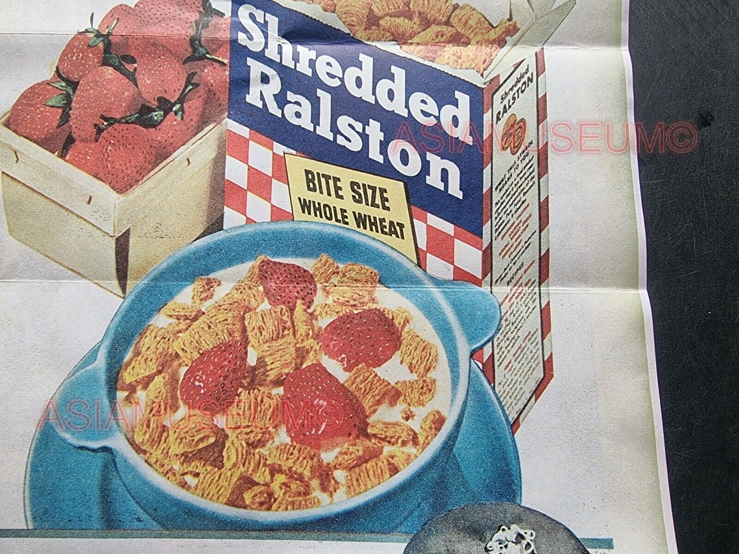 1944 WW2 USA AMERICA FOOD AMMUNITION CEREAL SHREDDED RALSTON PROPAGANDA POSTER