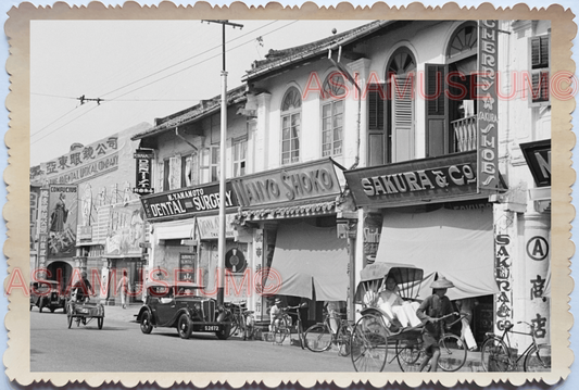 WW2 Street Scene Shop Store Trishaw Rickshaw Car Vintage Singapore Photo 17547