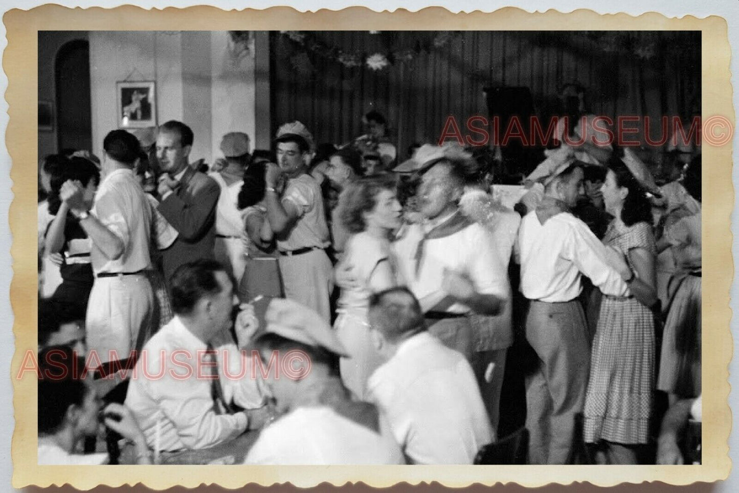 1940s Ho Chi Minh Dance Party Sailor Sexy Women Vietnam War Vintage Photo #694