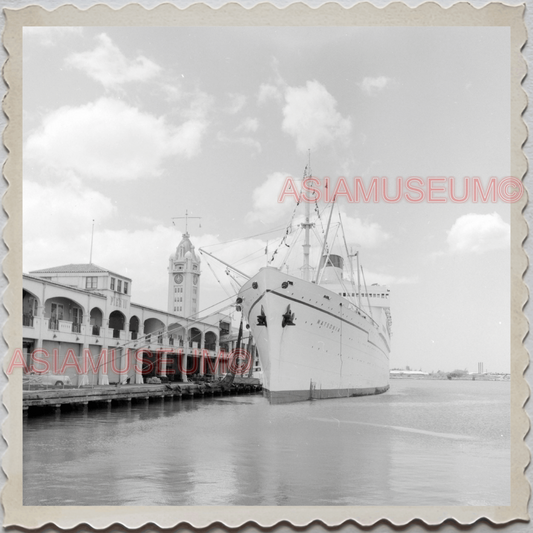 50s HAWAII OAHU HONOLULU WAIKIKI CARGO SHIP DOCK VINTAGE AMERICA USA Photo 11263