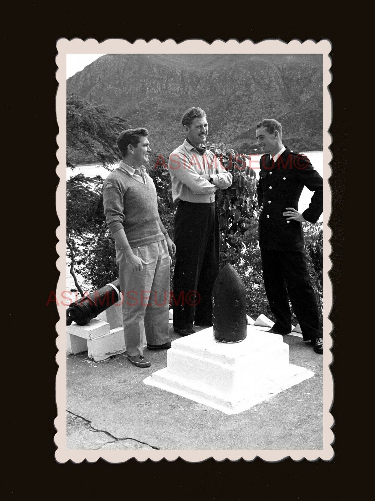 1940's British Police Cannon Tai O Hill Vintage Old Hong Kong Photo 香港旧照片 #3077