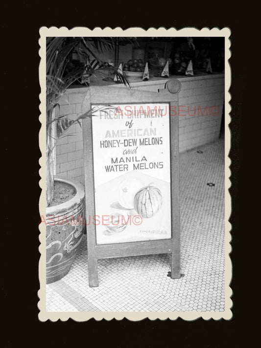 1940s Restaurant Ads Water Melons Sign Board Vintage Hong Kong Photo 香港旧照片 #1924