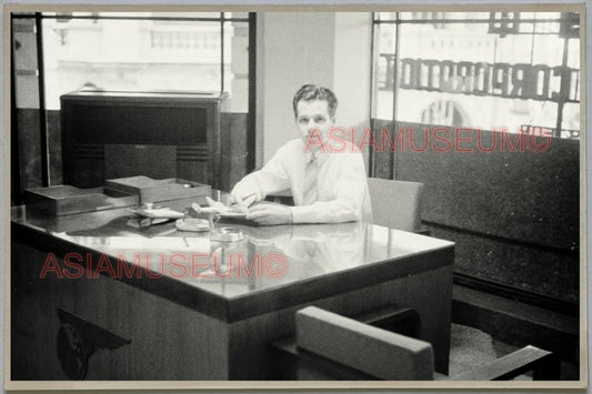 40's HONG KONG WESTERNER OFFICE SUIT PORTRAIT Vintage Photo Postcard RPPC #1352