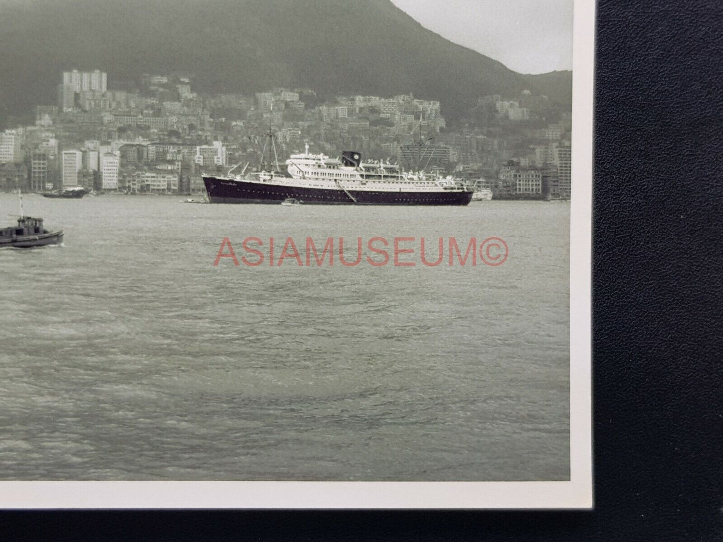 Hong Kong Ferry Ship Boat Junk Victoria Peak Clock Tower Photo Postcard RPPC