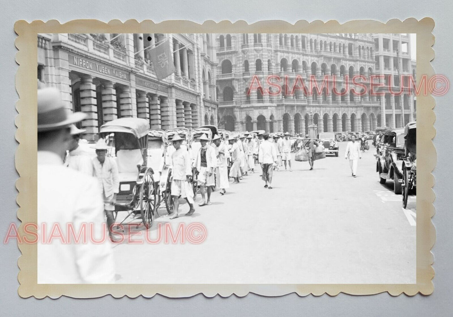 RICKSHAW CONNAUGHT ROAD CENTRAL POST OFFICE VINTAGE HONG KONG Photo 29327 香港旧照片