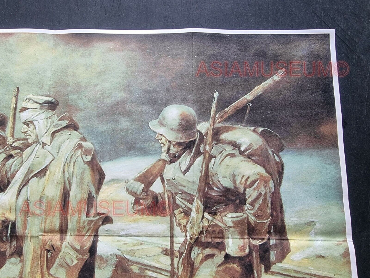 1942 WW2 USA AMERICA ARMY SOLDIER ART PAINTING WINTER SNOW WAR PROPAGANDA POSTER