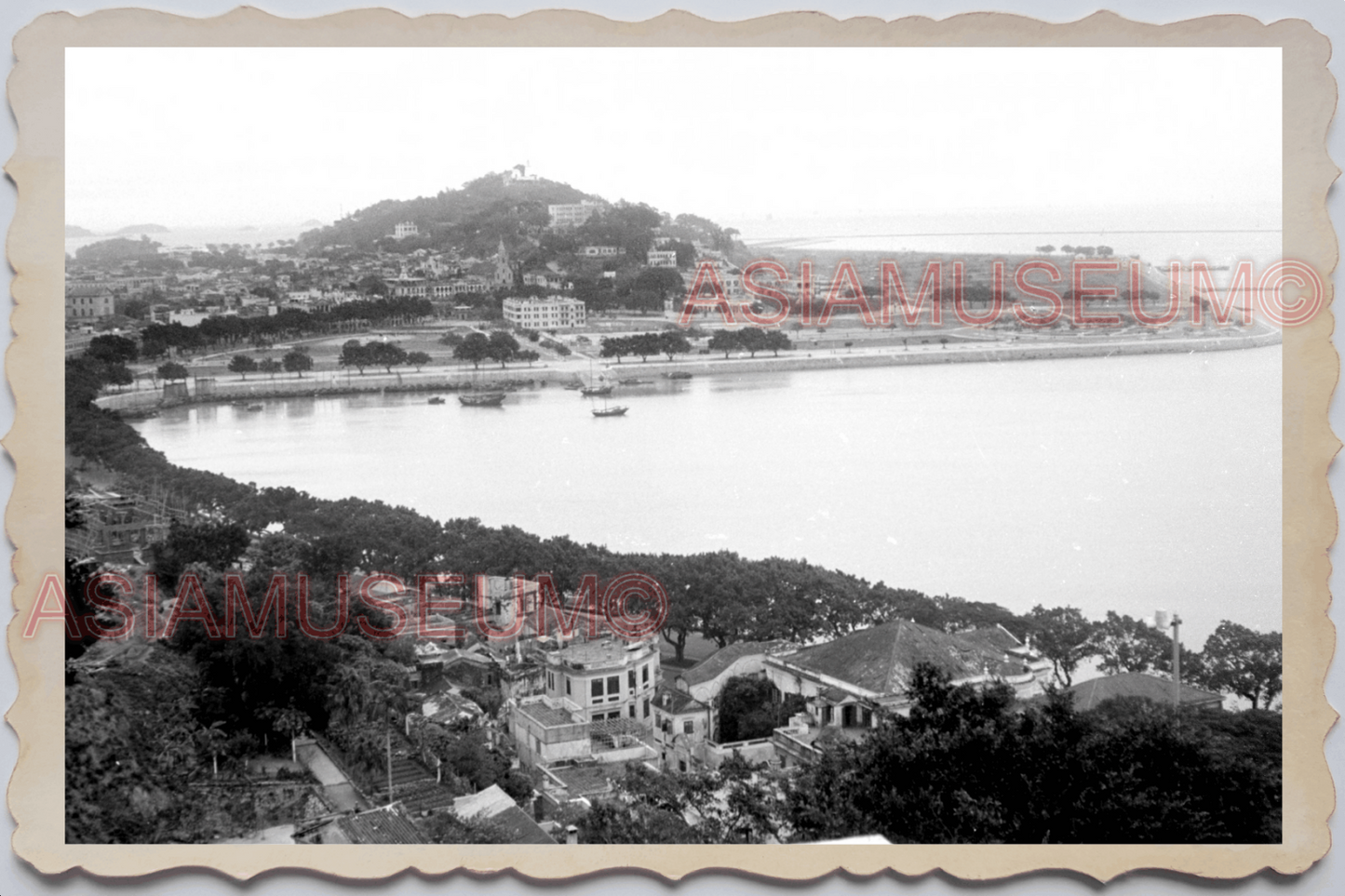 40's MACAU MACAO Portuguese Colony City Waterfront Sea Vintage Photo 澳门旧照片 26368