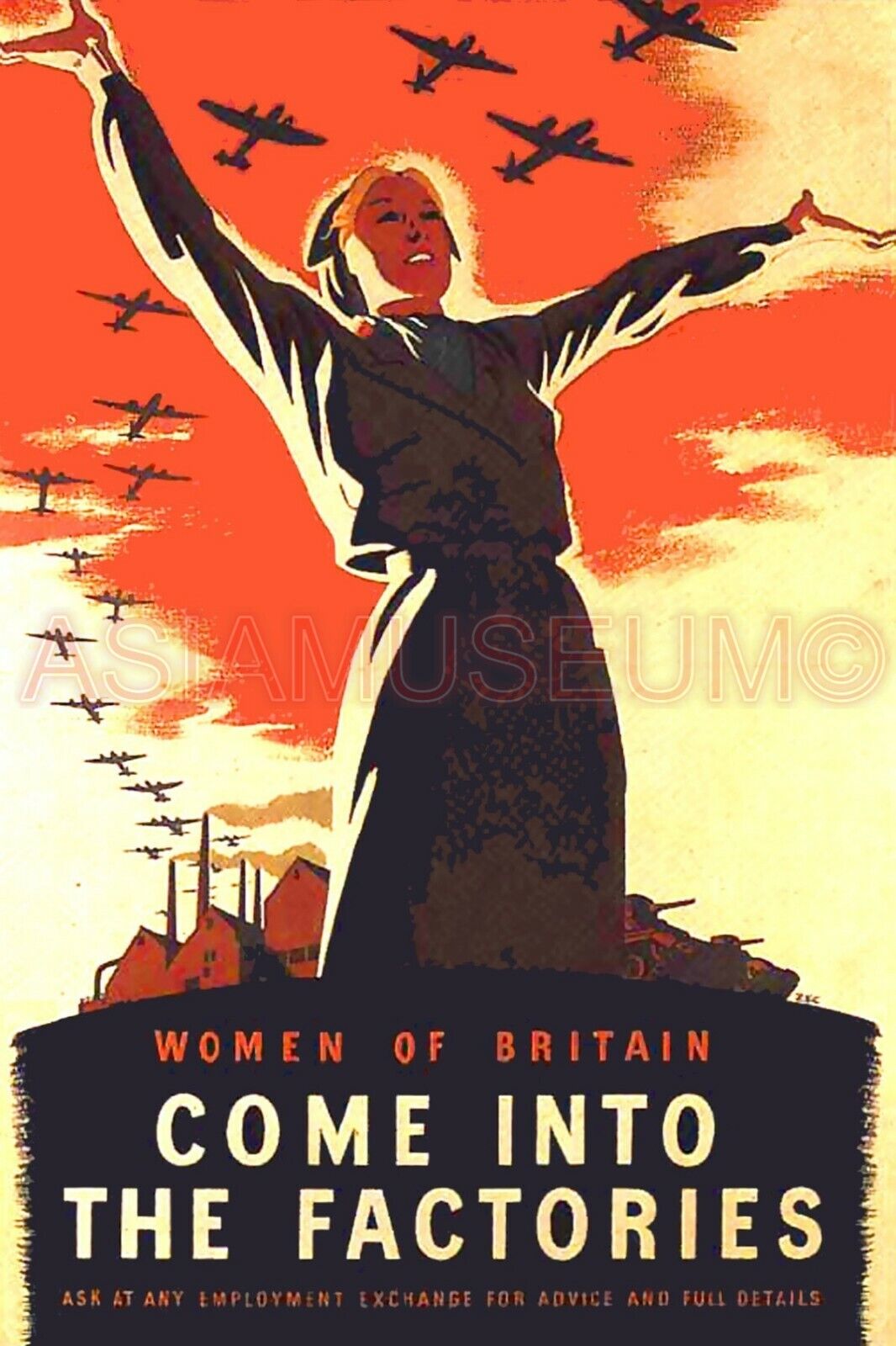 1941 WW2 BRITAIN BRITISH WOMEN SEXY LADY FACTORY WAR AIRCRAFT AIR FORCE Postcard