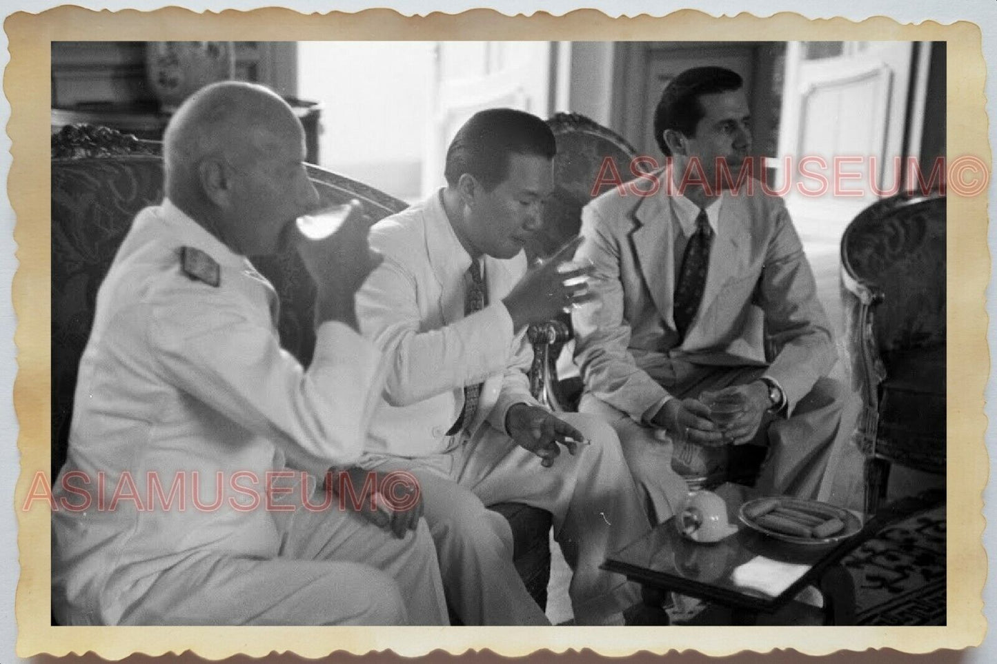 40s General Army Bao Dai Emperor Navy France USA Vietnam War Vintage Photo #666