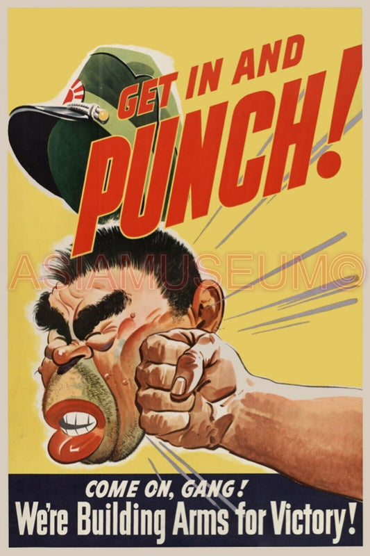 1942 WW2 USA AMERICA JAPAN PACIFIC WAR TOJO ARMY SOLDIER PUNCH CAP WAR  Postcard