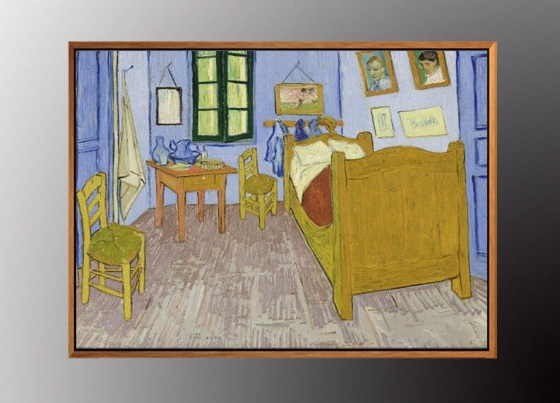 VAN GOGH Bedroom in Arles Oil Painting Art Print 50 x 70cm with Gold FRAMED