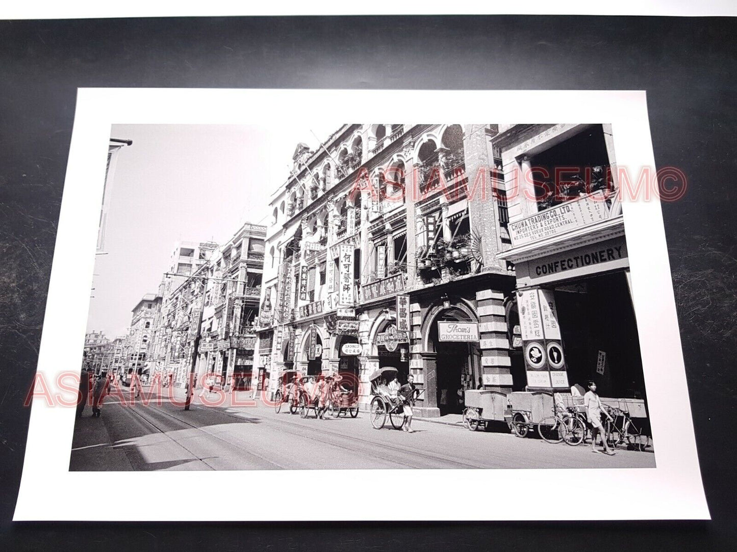 40's Des Voeux Road Central Hong Kong British Colony Street Vintage Photo 香港老照片