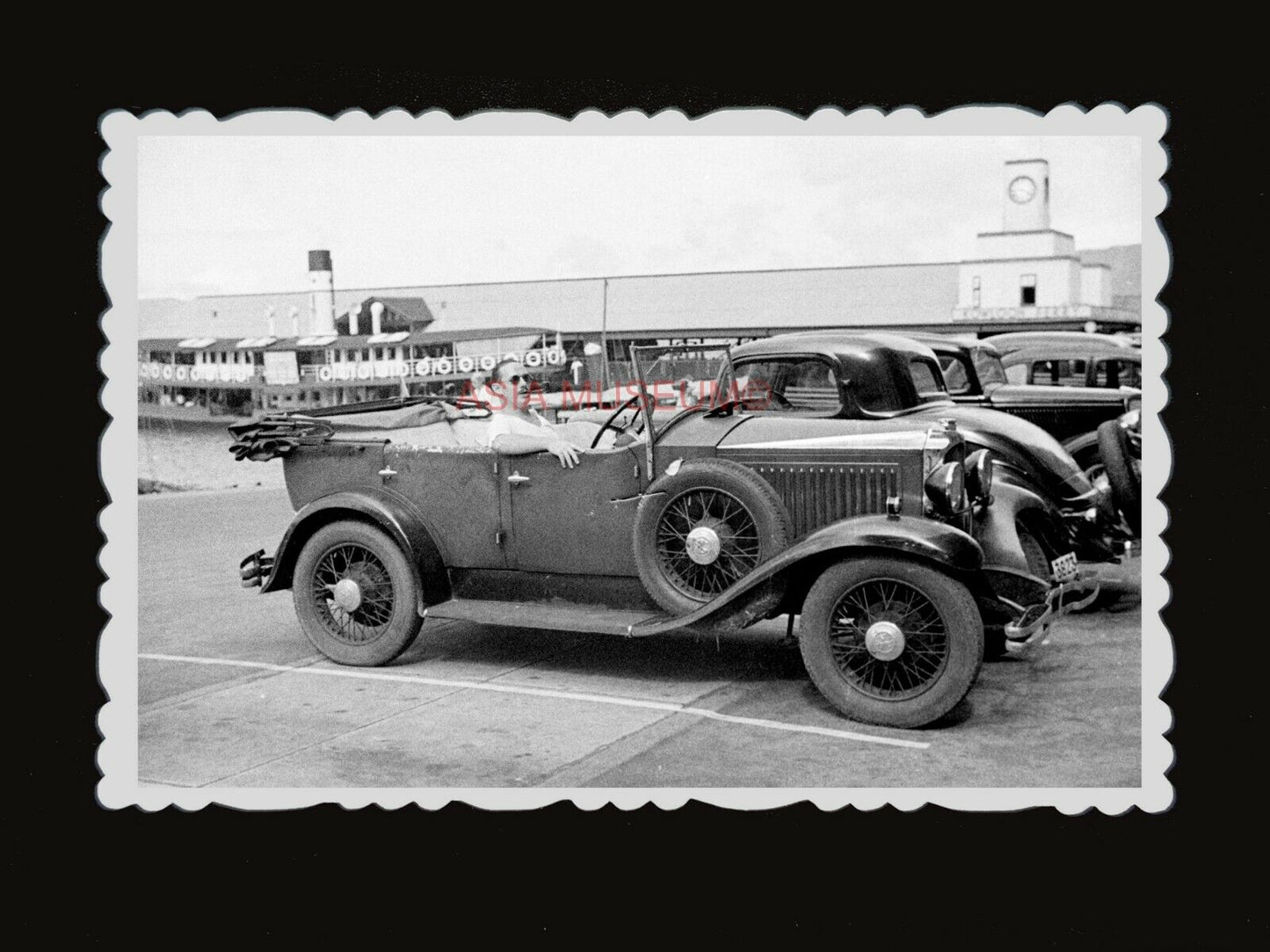 1950s CAR VICTORIA HARBOR FERRY TERMINAL KOWLOON PIER SHIP Hong Kong Photo #1255