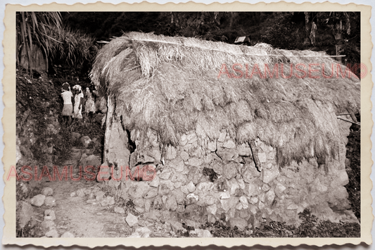 50s PHILIPPINES MANILA LUZON MOUNTAIN TRIBE HUT CAVE HOUSE Vintage Photo 24307