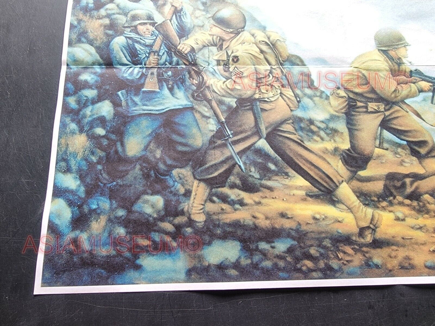 1941 WW2 USA AMERICA PACIFIC ART ARMY WAR IWO JIMA GUADALCANAL PROPAGANDA POSTER