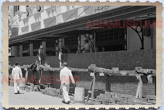 WW2 British Colonial Building Barricade Japanese Vintage Singapore Photo 17550