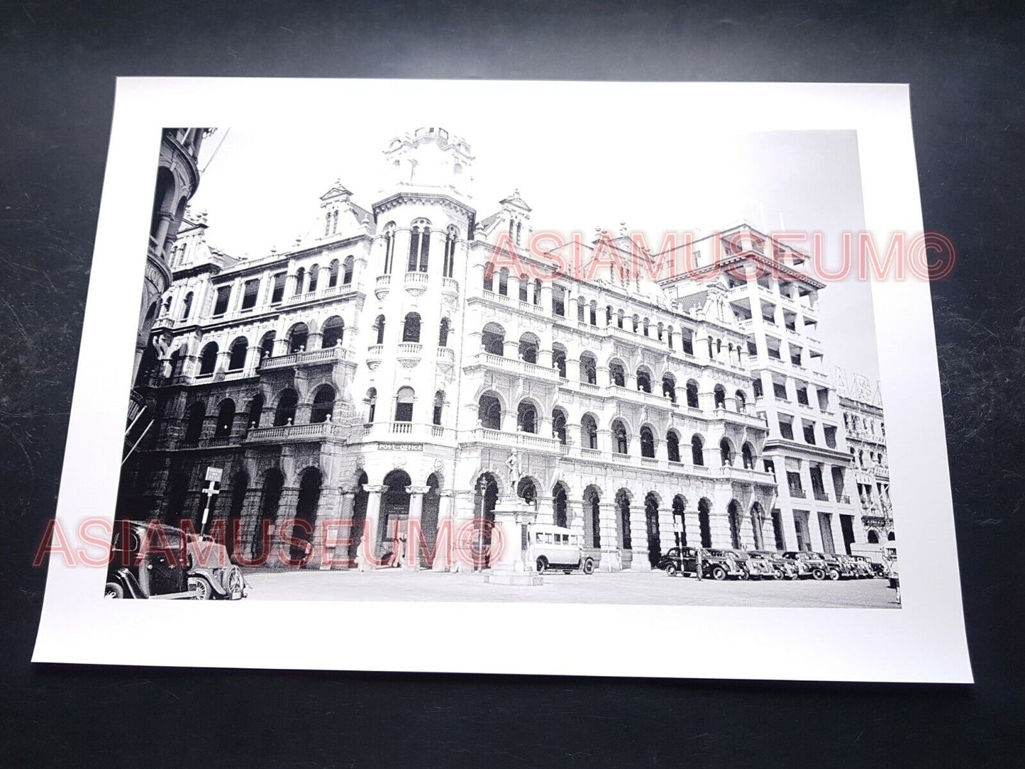 WW2 POST OFFICE Hong Kong British Building Street Scene Road Vintage Photo 香港老照片