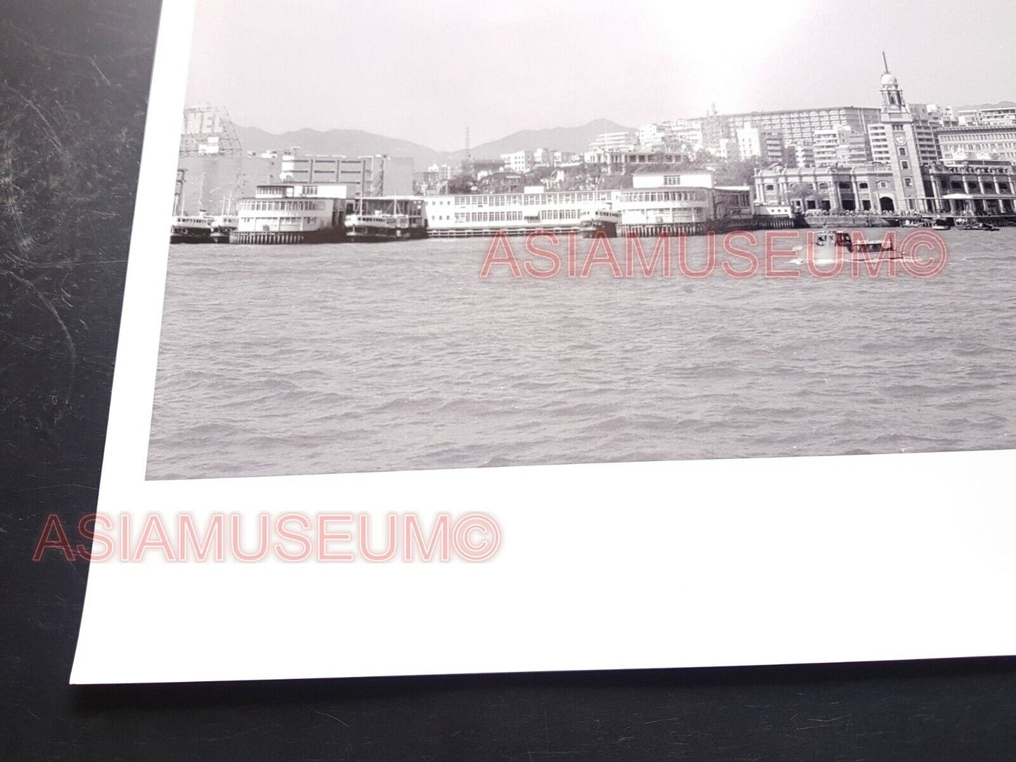 40's Large HONG KONG STAR FERRY TERMINAL KOWLOON CLOCK TOWER Vintage Photo 香港老照片