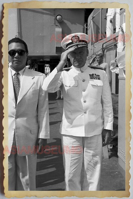 50s Vietnam SAIGON NAVY WARSHIP GENERAL BAO DAI SAILOR CRUISE Vintage Photo 401