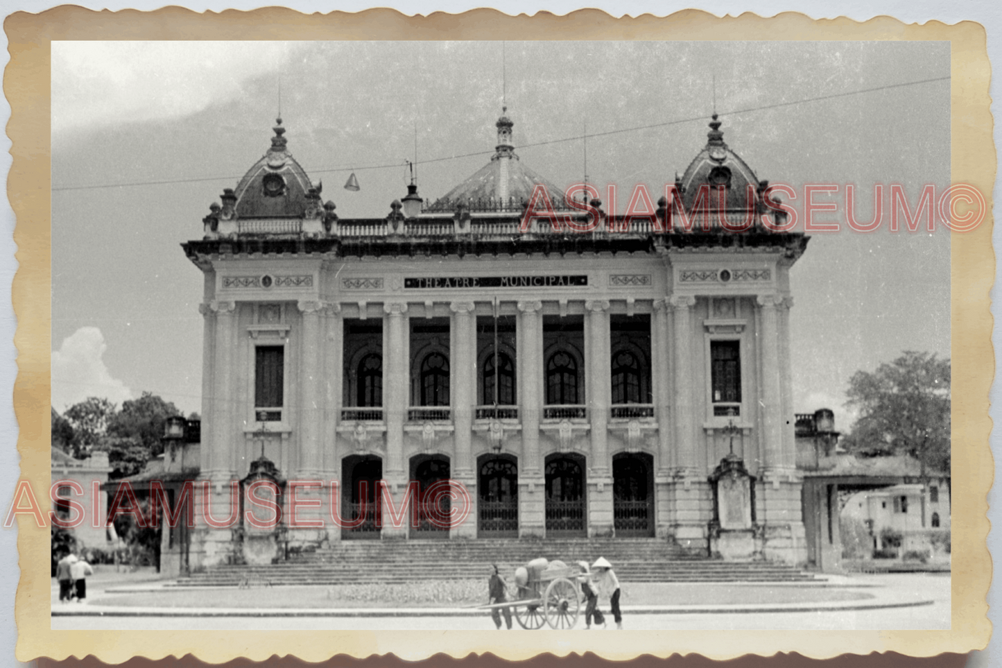 40s WW2 Vietnam HANOI OPERA HOUSE FRANCE PARIS DESIGN STREET Vintage Photo 23805