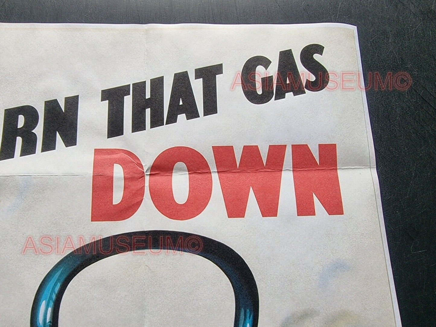 1941 WW2 USA AMERICA SAVE ENERGY TURN GAS DOWN BOIL WATER WAR PROPAGANDA POSTER