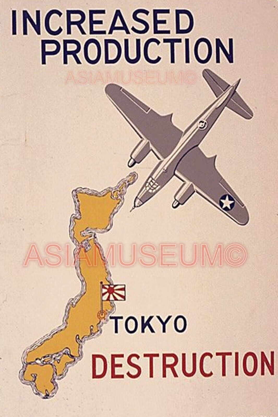 1941 WW2 USA JAPAN PACIFIC WAR BOMBER BOMB TOKYO MAP ATLAS PROPAGANDA Postcard